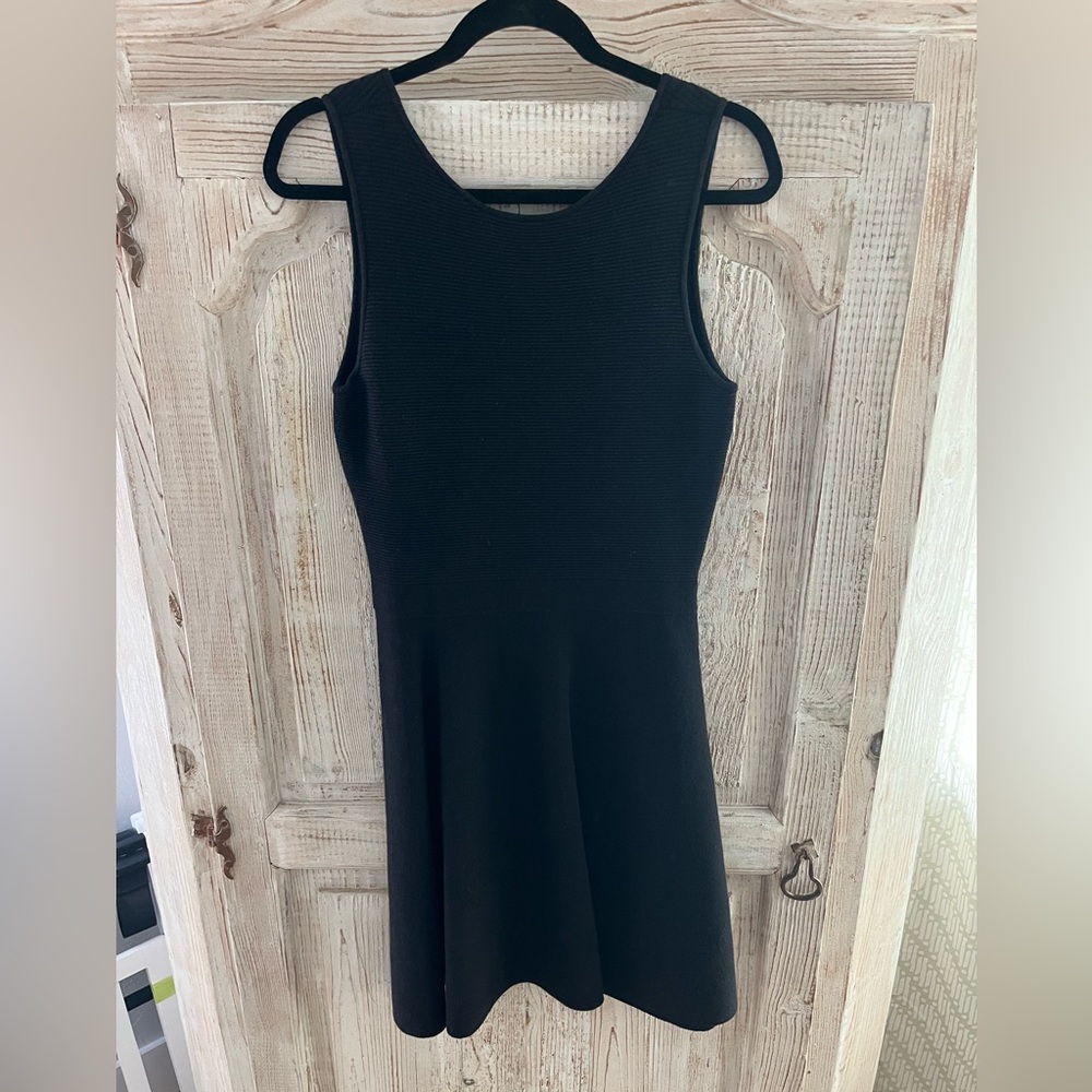 Theory Black Mini Flared Dress Size Medium